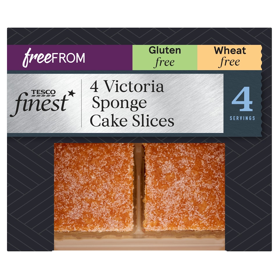 Tesco Finest Free From Victoria Sponge Cake Slices 4 Pack