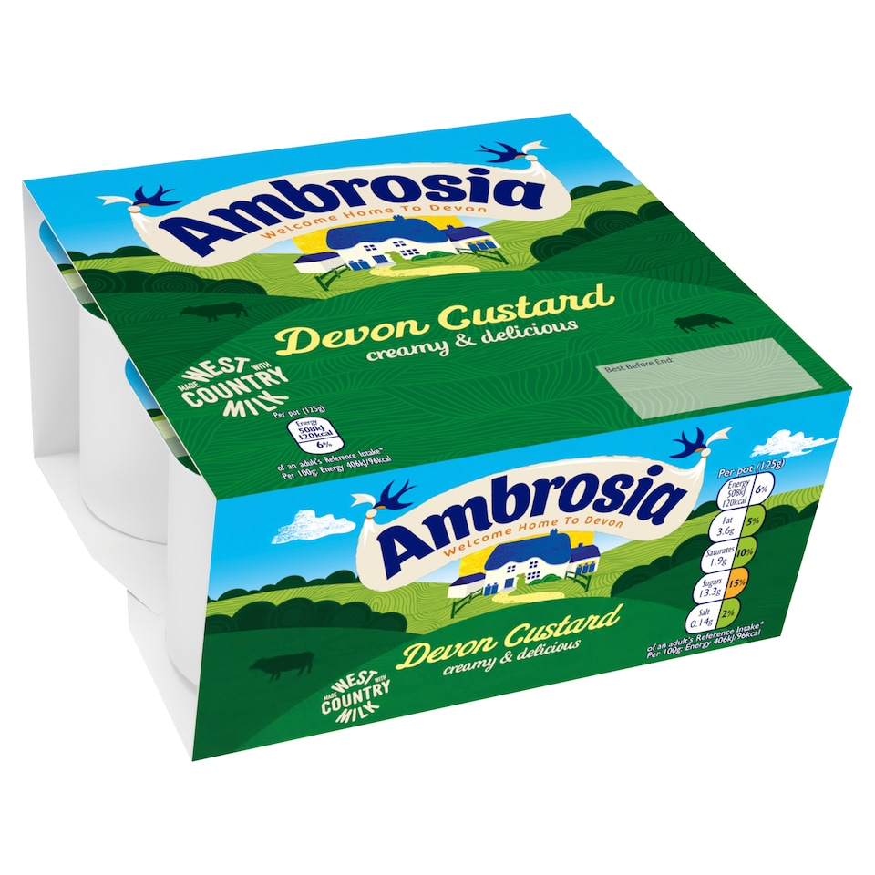 image 1 of Ambrosia Devon Custard Pots 4 x 125g