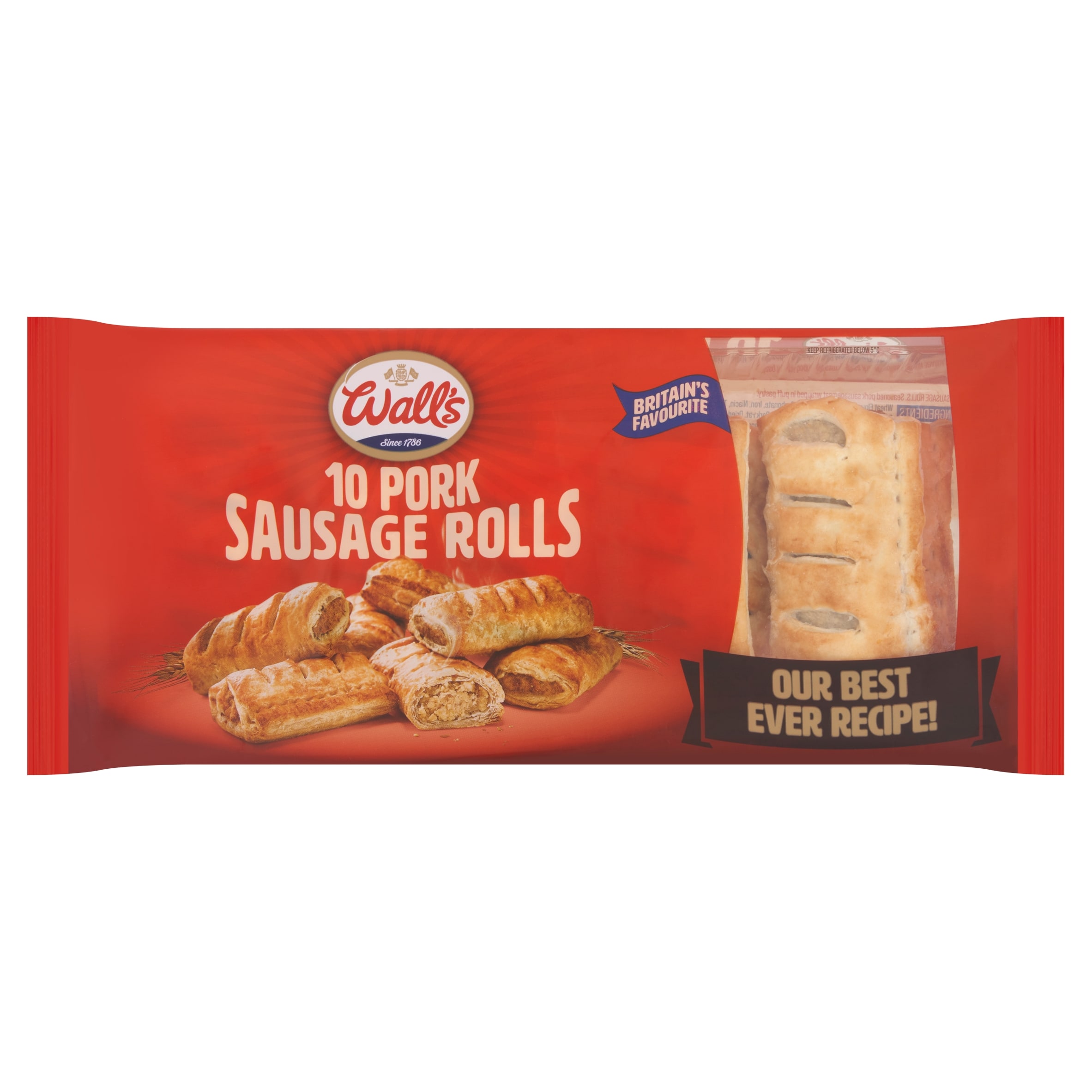 Wall's 10 Hearty Sausage Rolls 550G