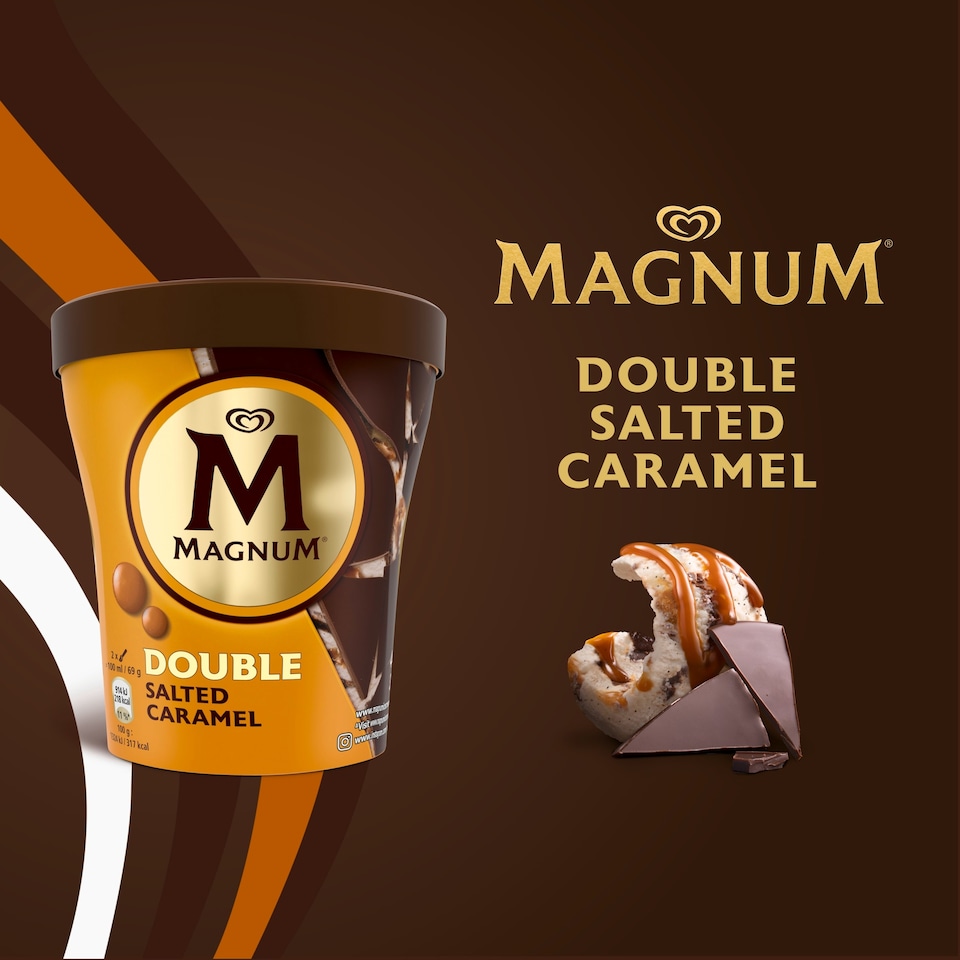 image 1 of MAGNUM DOUBLE SALTED CARAMEL ICE CREAM TUB 440ML