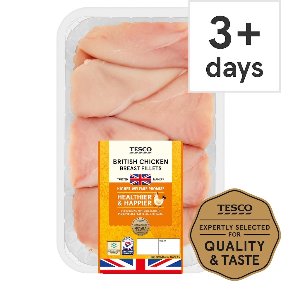 Tesco British Chicken Breast Fillets 950G