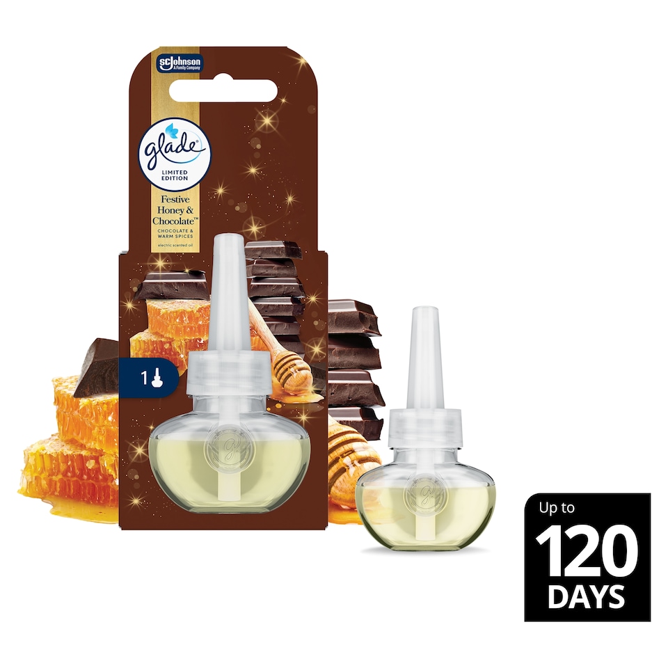 image 1 of Glade Electric Plug In Air Freshener Refill Festive Honey & Chocolate 20ml