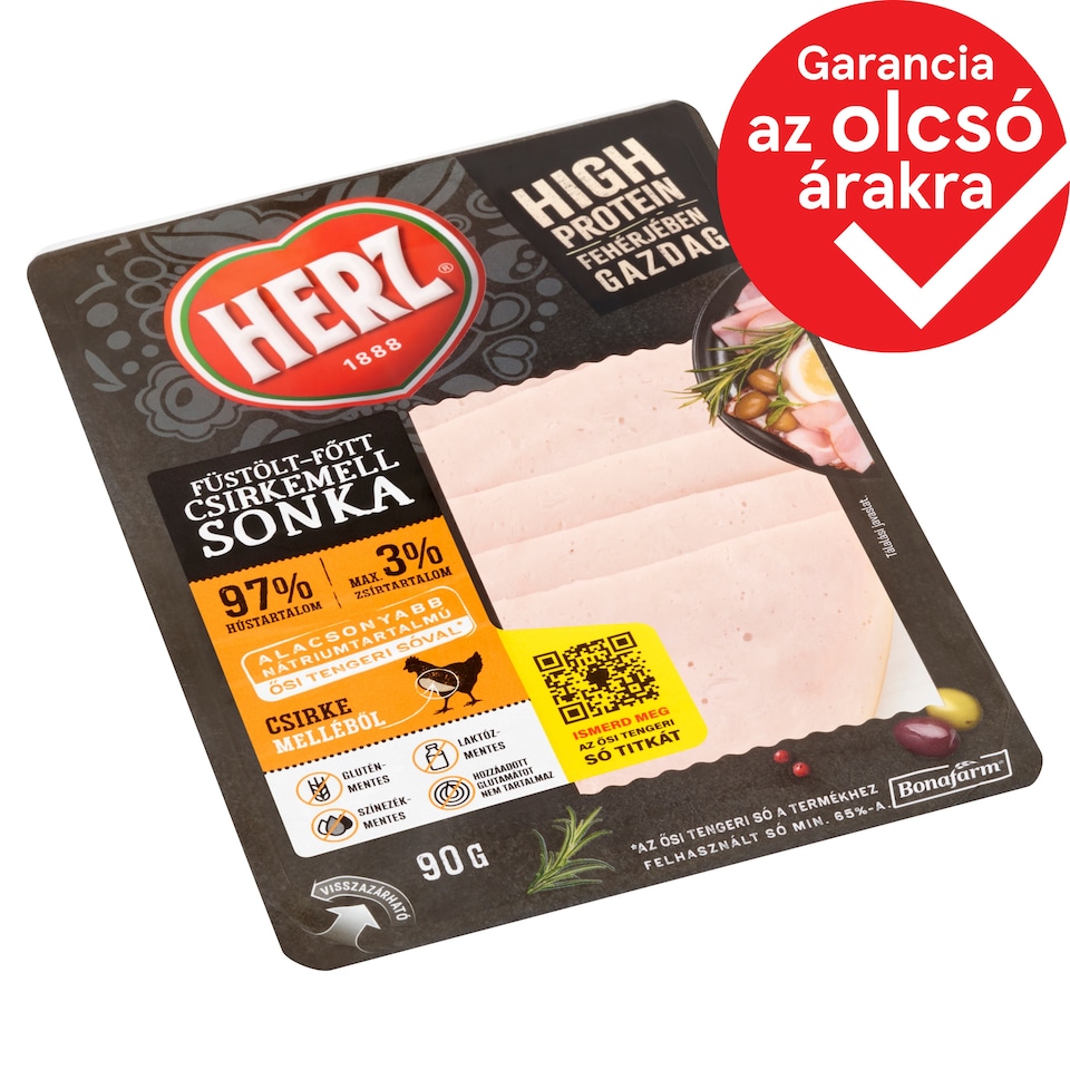 HERZ füstölt-főtt szeletelt csirkemell sonka 90 g