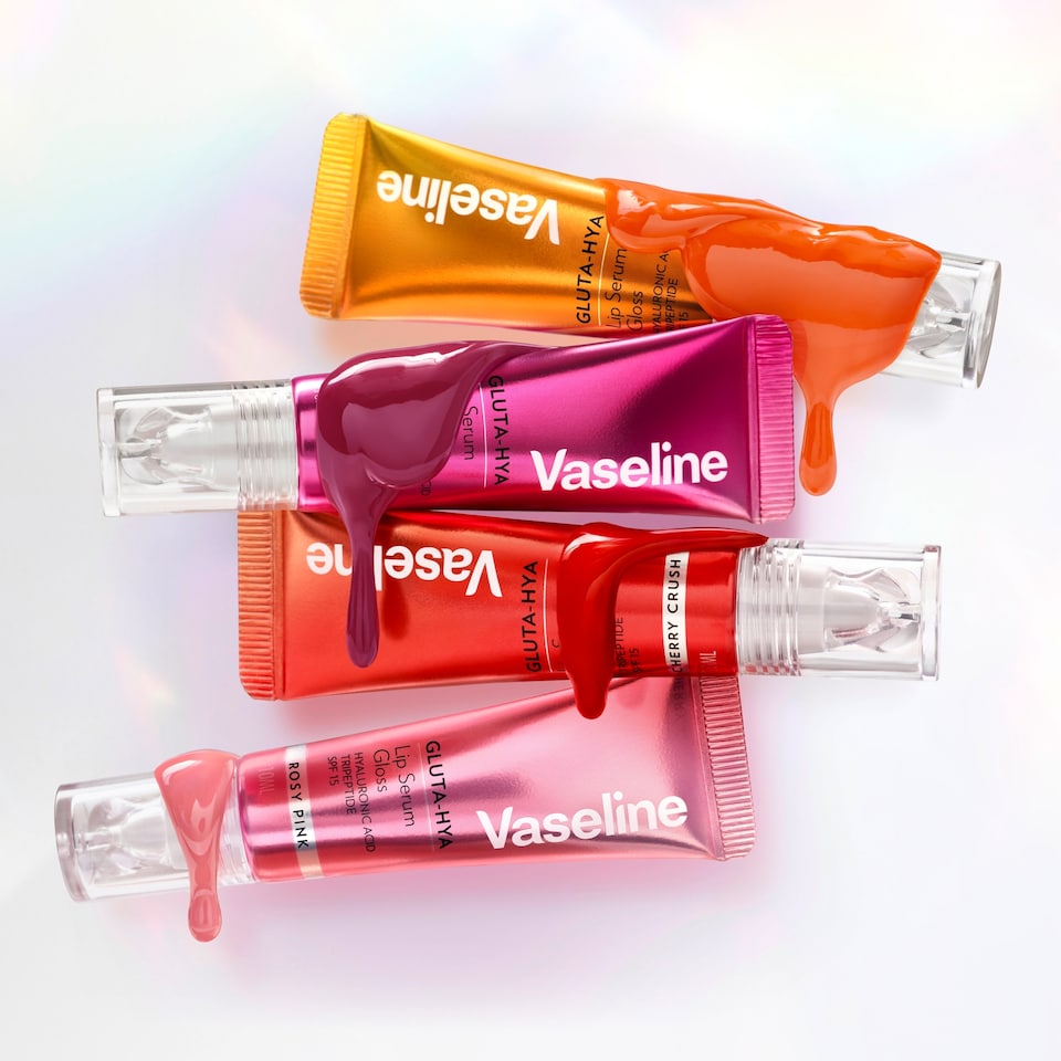 image 1 of Vaseline Gluta-HYA Serum Gloss Tinted Lip Care Juicy Peach 10ml