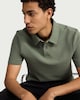 image 1 of F&F Cotton Rich Textured Short Sleeved Polo Shirt in Green