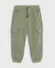 image 4 of F&F Boys Cotton Rich Cuffed Drawstring Cargo Joggers in Khaki