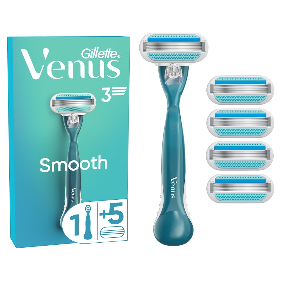 image 1 of Gillette Venus Smooth Women’s Razor with 5 Refill Razor Cartridges