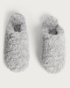 image 2 of F&F Borg Textured Backless Mule Slippers in Grey