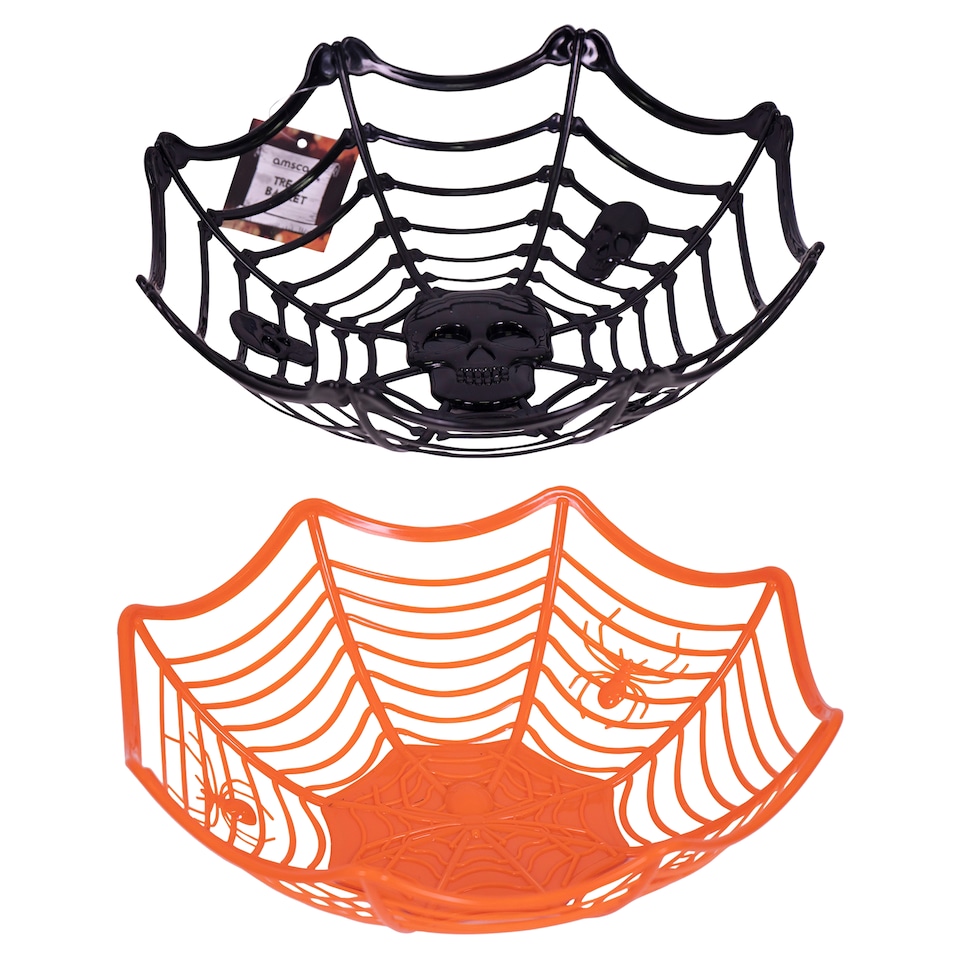 Spiderweb Treat Basket Assorted Black/Orange