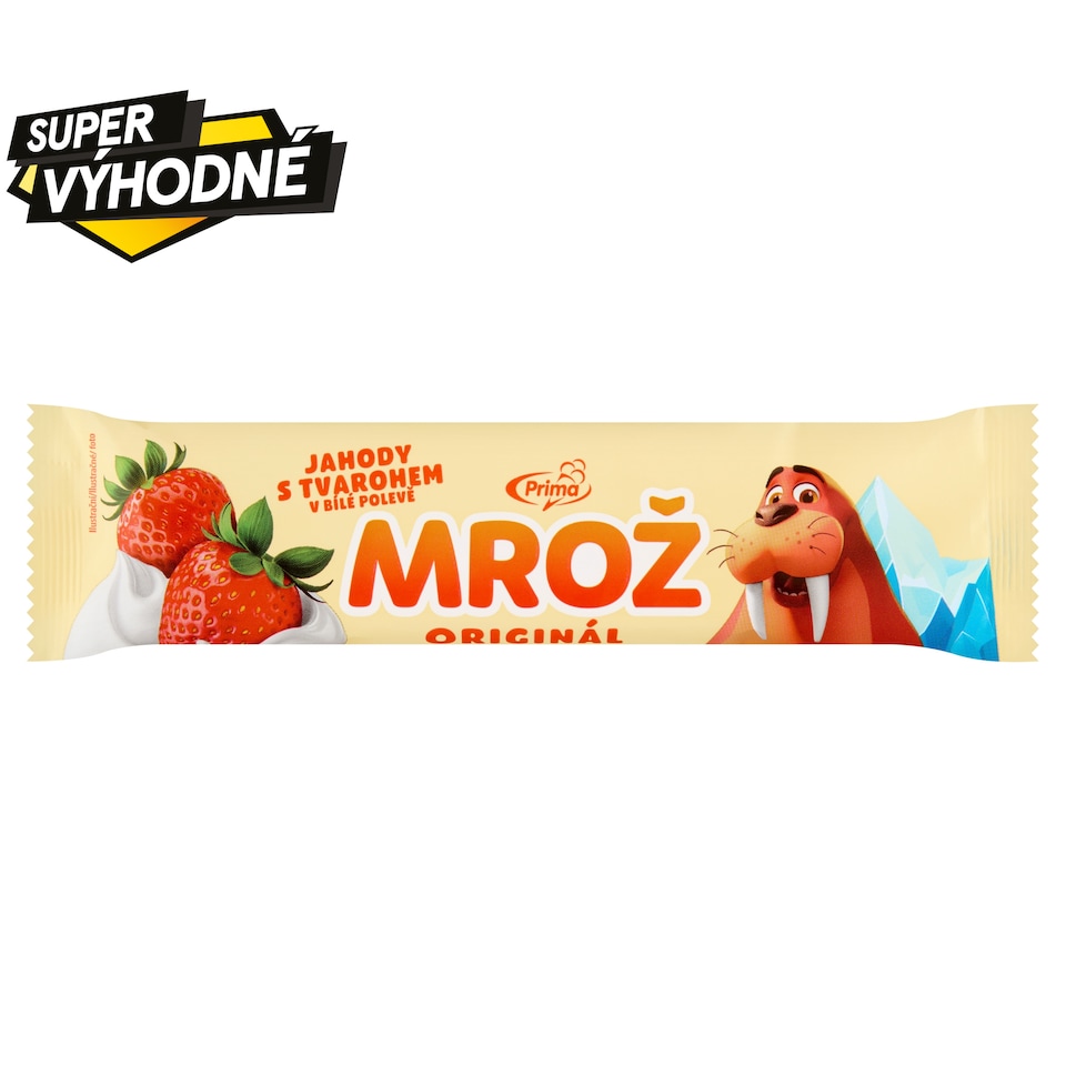 Obrázek 1 pro produkt Prima Mrož Originál Jahody s tvarohem v bílé polevě 45ml