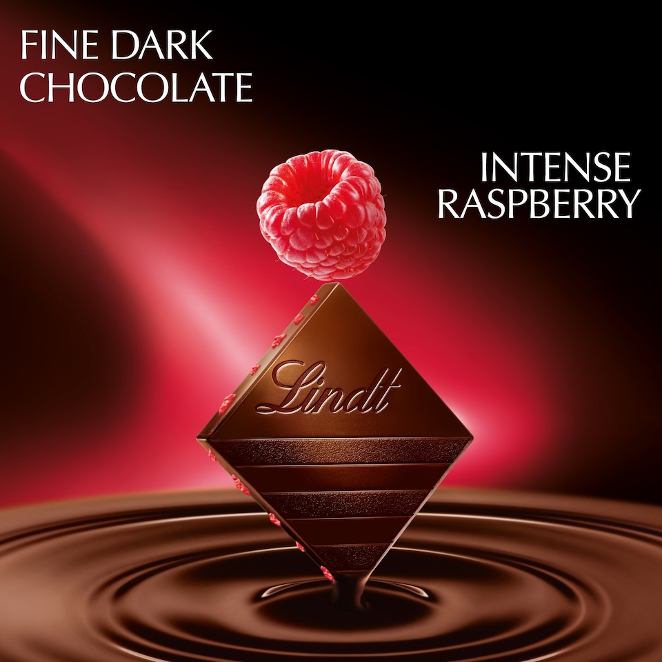 image 1 of Lindt Excellence Raspberry Intense Chocolate Bar 100G