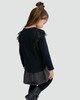 image 3 of F&F Girls Pure Cotton Ruffle Shoulder Long Sleeved Top in Black