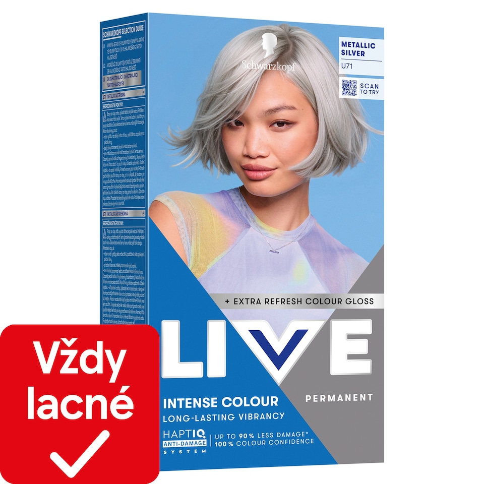 Schwarzkopf Live Intense Colour farba na vlasy U71 metalická strieborná