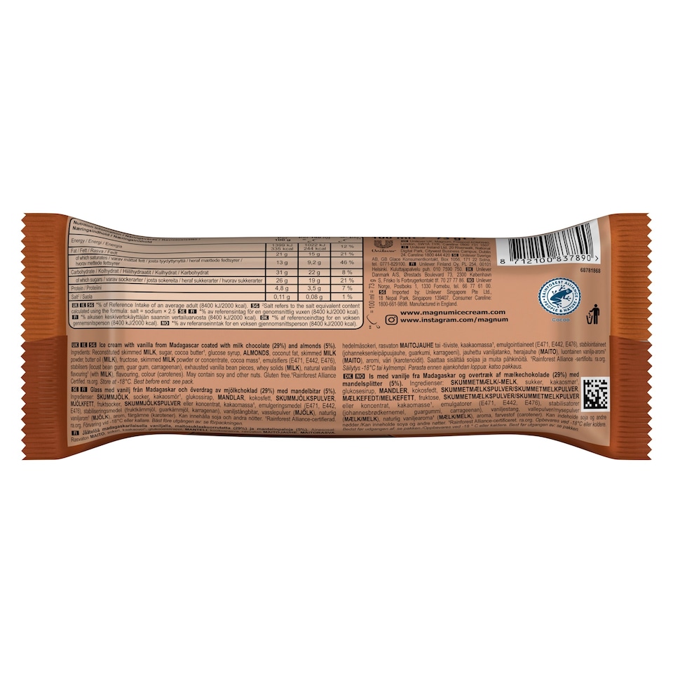 image 1 of MAGNUM ALMOND ICE CREAM STICK 100ML