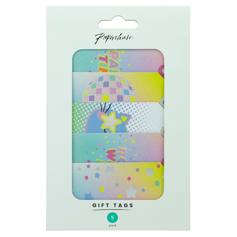 Paperchase Party time 5 Pack Gift Tags