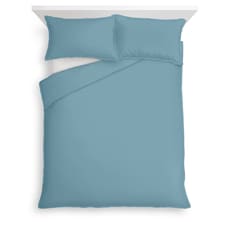 F&F Home Bedding 100% Cotton Oxford Edge Duvet Set Marine Blue King