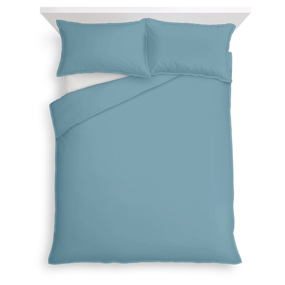 image 1 of F&F Home Bedding 100% Cotton Oxford Edge Duvet Set Marine Blue King