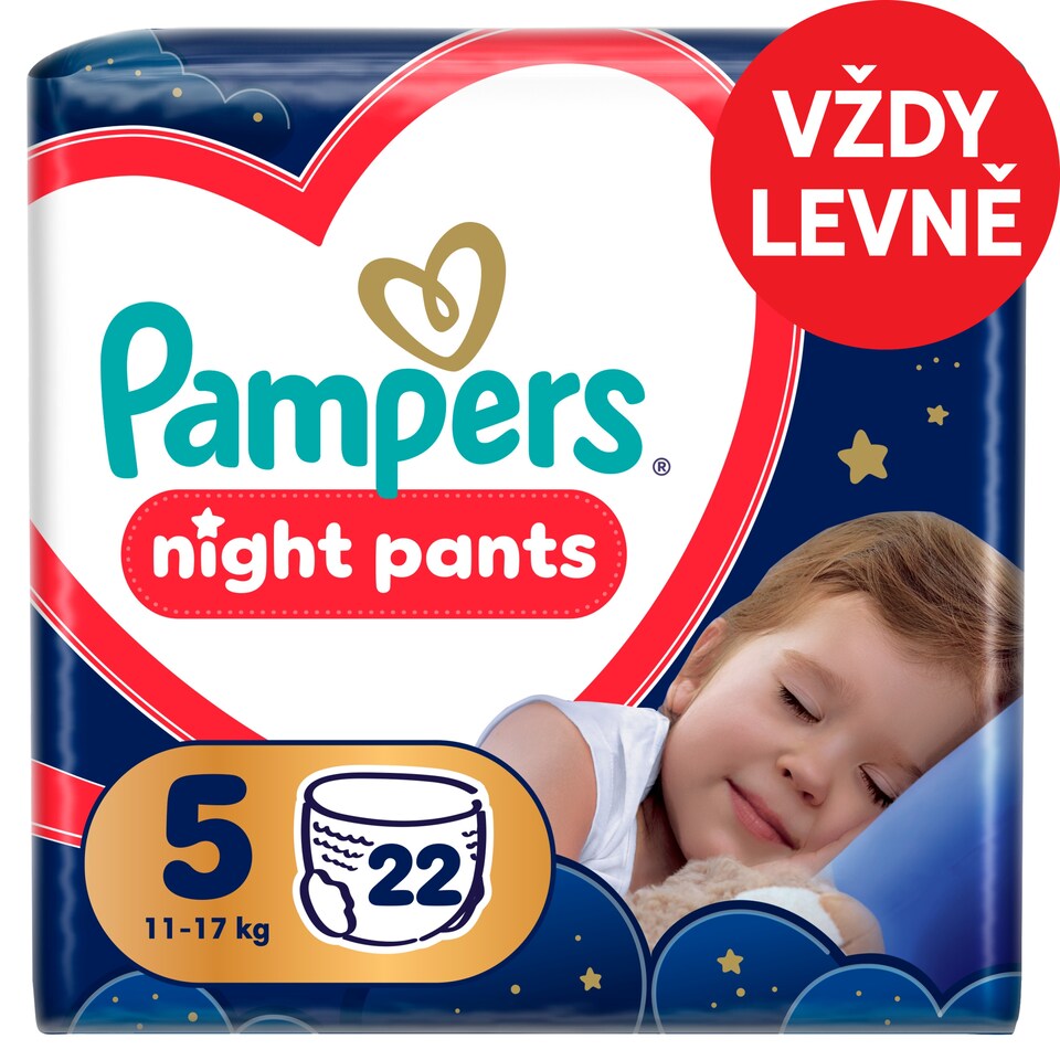 image 1 of Pampers Night Nappy Pants Size 5, 22 Nappies, 11kg-17kg