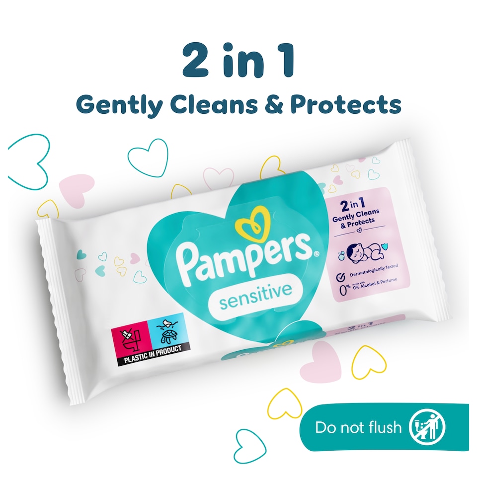image 1 of Pampers Sensitive Baby Wipes 52 Pack