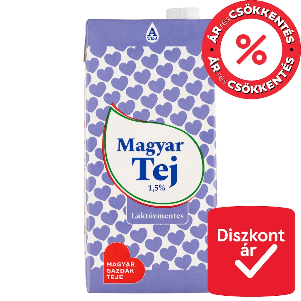Magyar Tej UHT laktózmentes zsírszegény tej 1,5% 1 l  1. kép