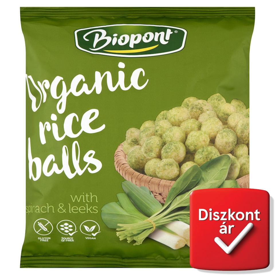 Biopont Organic Rice Balls with Spinach & Leeks 60 g