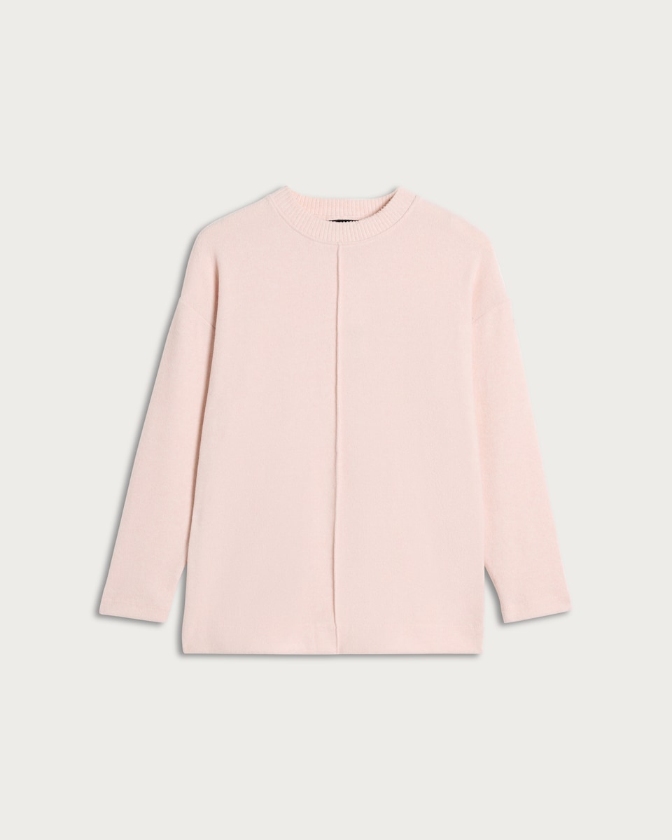 image 1 of F&F Textured Long Sleeved Jumper in Pink