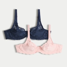 F&F 2-Pack Lace Trim Underwired Bras in Multi