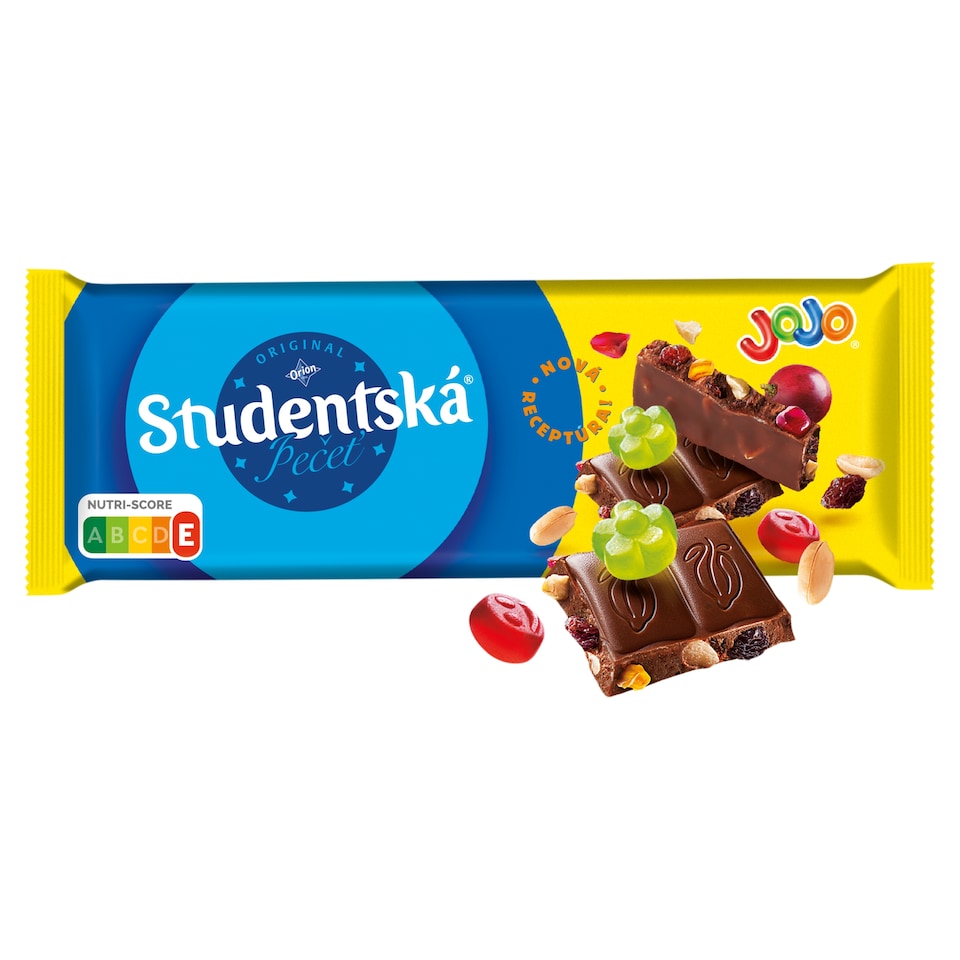 image 1 of ORION Studentská pečeť Milk Chocolate with JOJO Jelly, Peanuts and Raisins 90g
