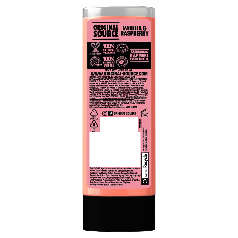 image 1 of Original Source Vanilla Raspberry Shower Gel 250Ml