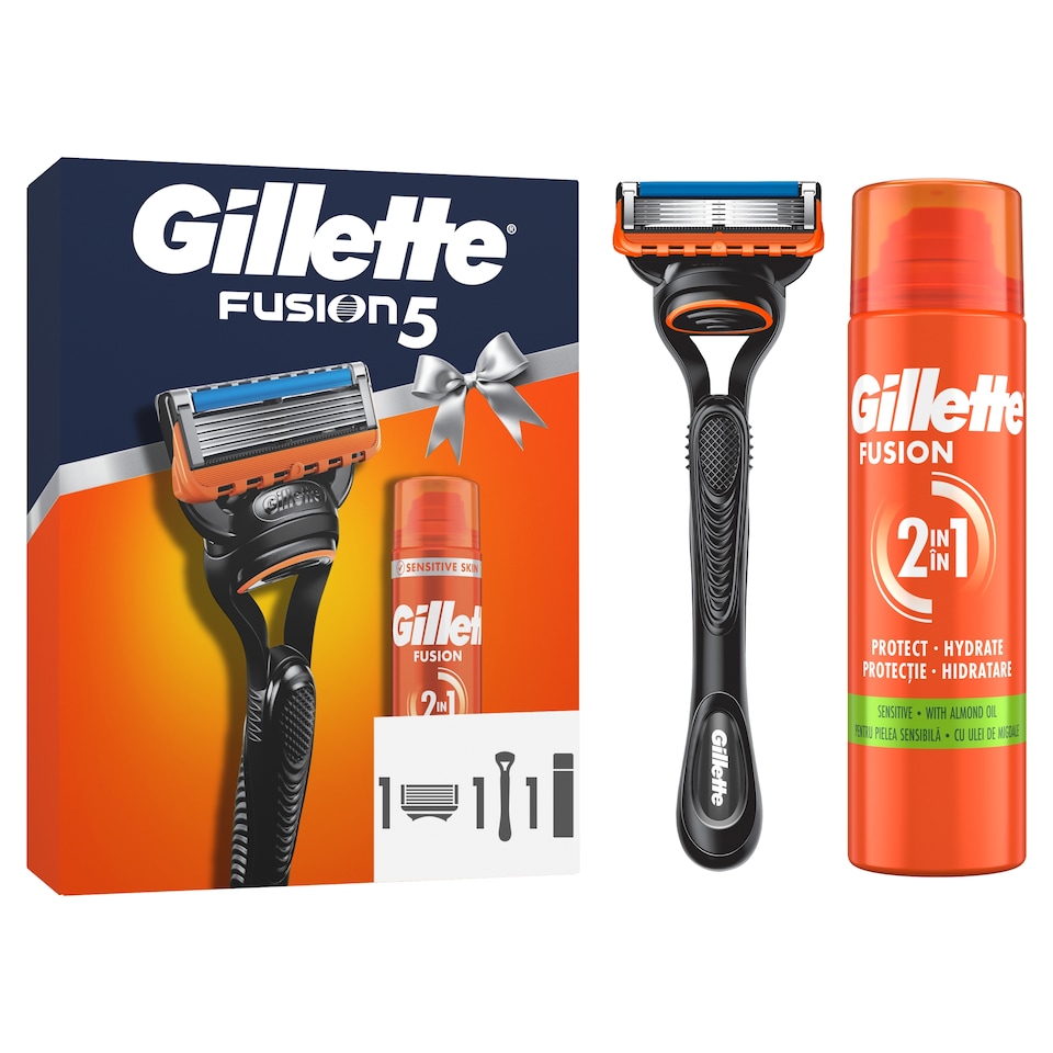 image 1 of Gillette Fusion 5 Razor & Shave Gel Giftset