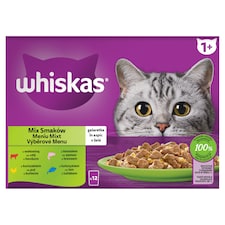 Whiskas 1+ výberové menu v želé 12 x 85 g (1,02 kg)