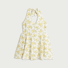 F&F Halterneck Mini Dress in Multi Yellow