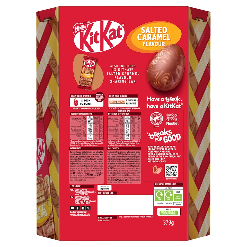 image 1 of Kit Kat Salted Caramel Flavour Chocolate Easter Egg 379g