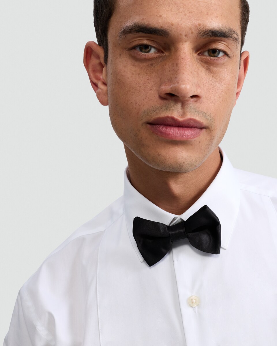 image 1 of F&F Regular Fit Formal Dinner Shirt and Bow Tie in White