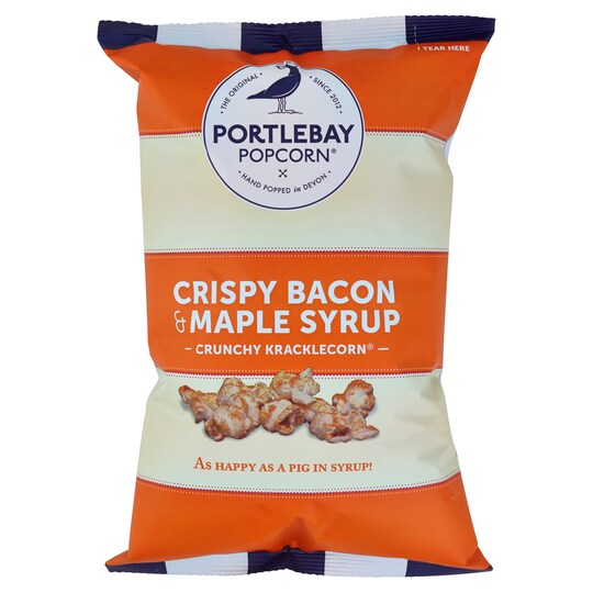 Portlebay Crispy Bacon & Maple Syrup Popcorn 75G Tesco Groceries