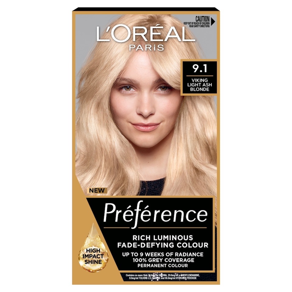image 1 of L'Oreal Paris Preference 9.1 Oslo Viking Light Ash Blonde Permanent Hair Dye