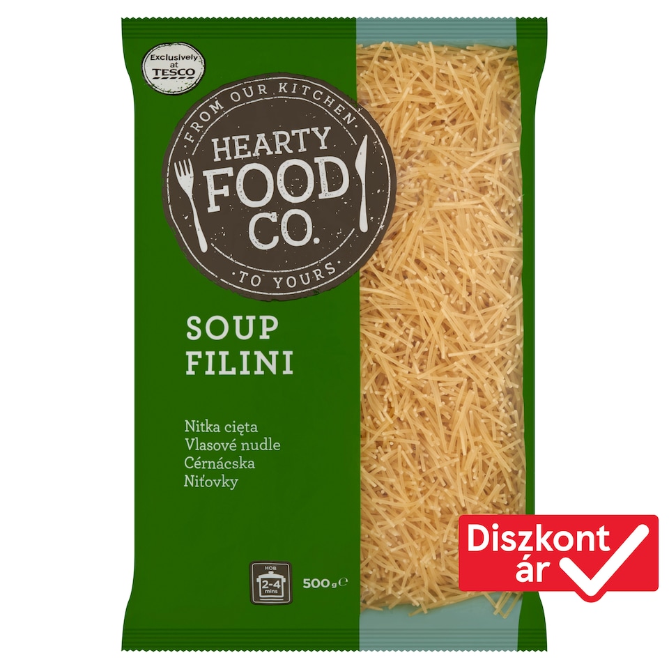 Hearty Food Co. cérnácska tojás nélküli száraztészta 500 g