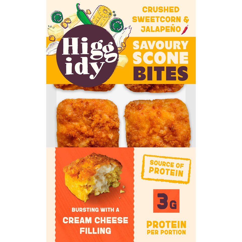 image 1 of Higgidy Crushed Sweetcorn & Jalapeño  Savoury Scone Bites 130g