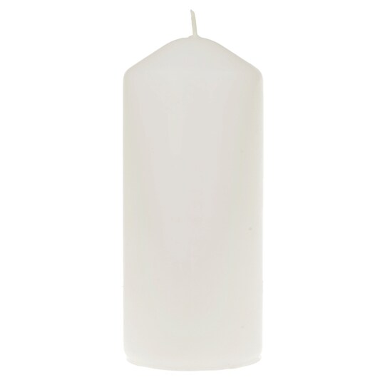 Tesco Medium Unfragranced Pillar Candle White Tesco Groceries