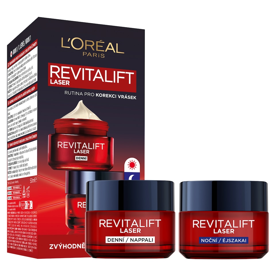L'Oréal Paris Revitalift Laser denní a noční krém proti vráskám s trojitým účinkem 2 x 50ml