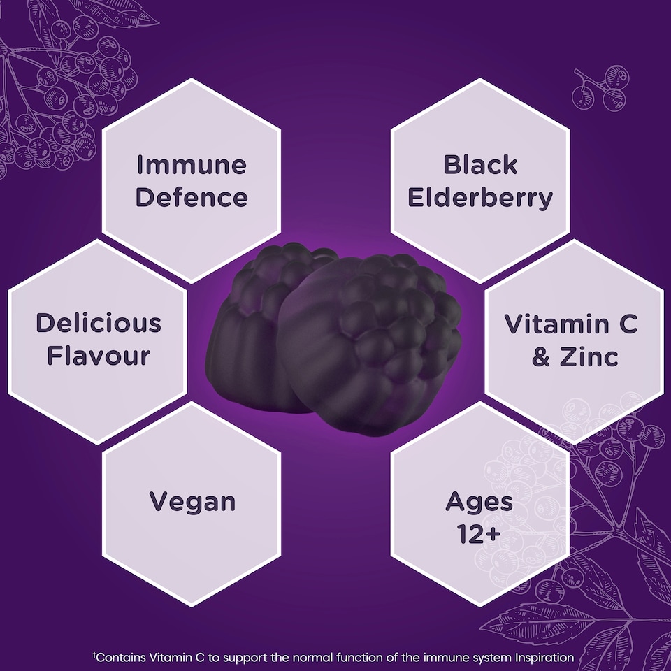 image 1 of Sambucol Black Elderberry Immuno Forte Gummies - Berry Flavour 30s