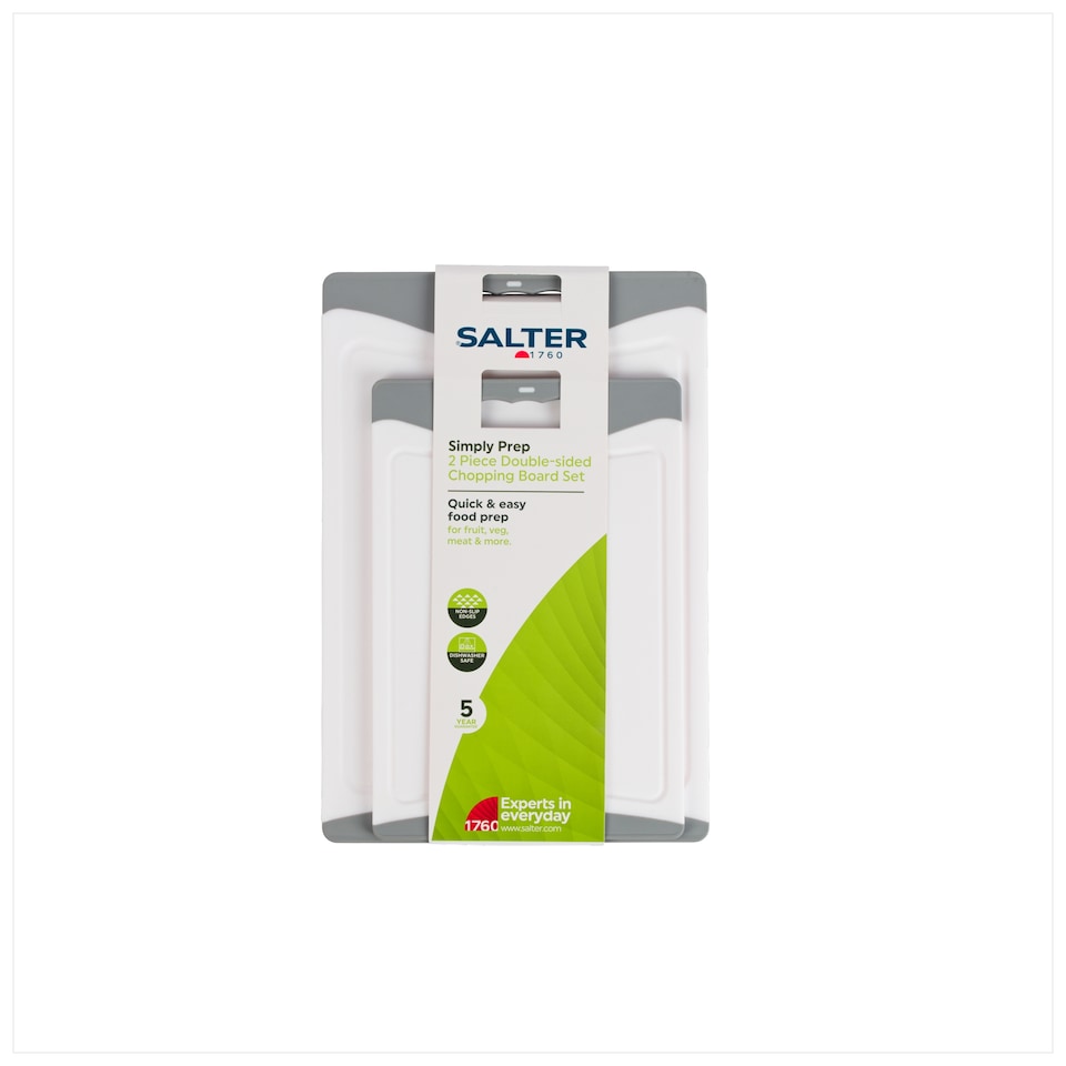 image 1 of SALTER SIMPLY PREP CHOPPING BOARDS NON SLIP 2 PC GREY