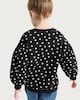 image 2 of F&F Girls Cotton Rich Polka Dot Awesome Slogan Sweatshirt in Multi Black White