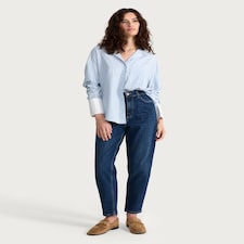 F&F High Rise Slim Fit Mom Jeans in Navy