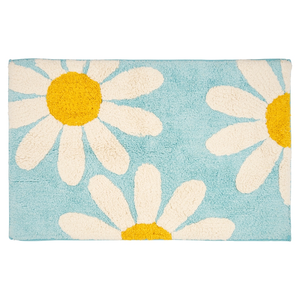 F&F Home Blue Daisy Bath Mat