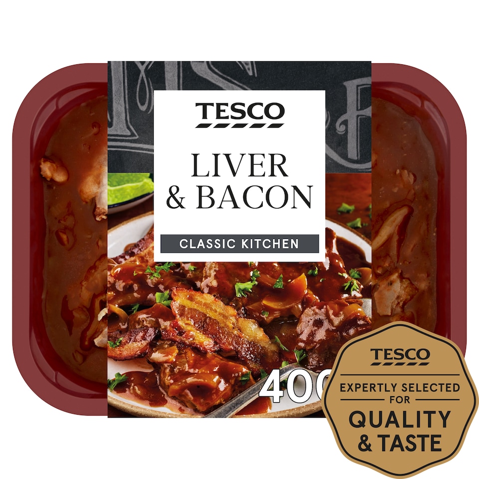 Tesco Liver & Bacon 400G