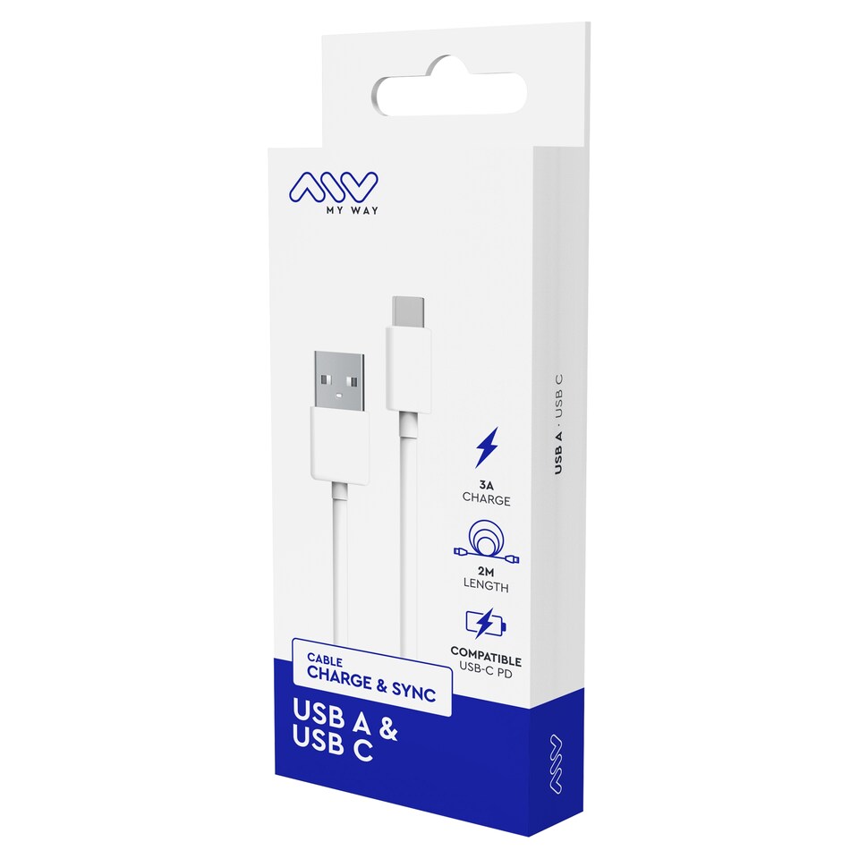 Myway Cable Usb To Usb C 2M White