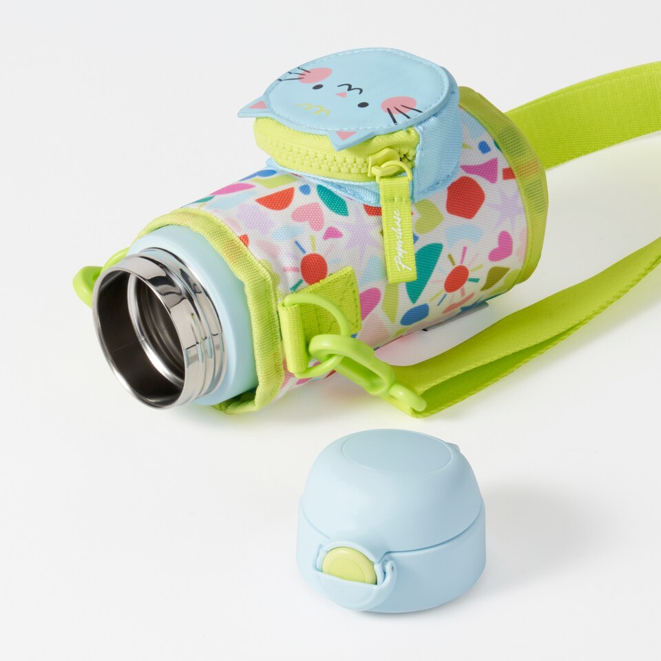 image 1 of Paperchase Terrazzo Cats Hydration Bottle with Strap