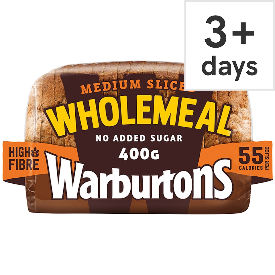 image 1 of Warburtons Wholemeal Medium Sliced Bread 400g