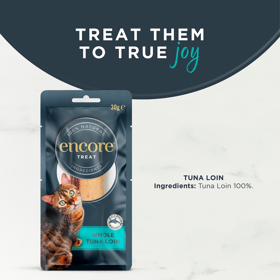 image 1 of Encore Natural Cat Treat Whole Tuna Loin Pouch 30g